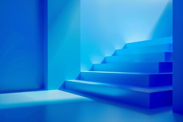 Fototapeta premium Abstract blue color gradient studio background