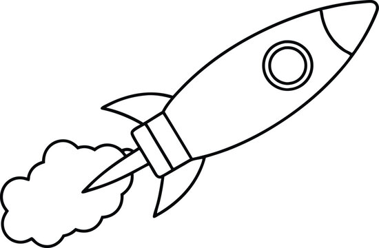 recommend clip art: 
                    
                    Rocket launch line art element, rocket with Smoke silhouette black and white illustration
                    