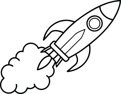recommend clip art: 
                    
                    Rocket launch line art element, rocket with Smoke silhouette black and white illustration
                    