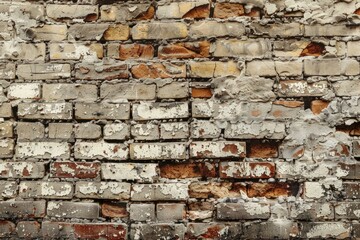 Obraz premium Old brick wall showing signs of aging and weathering, providing a textured background