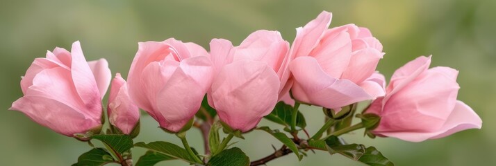 Fototapeta premium Blooming pink roses in a garden