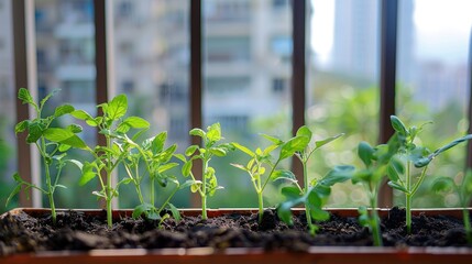 Green Saplings on Balcony
