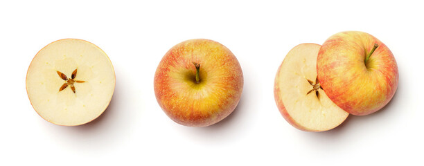 Apples collection isolated on white