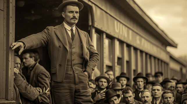 vintage politician giving a speech