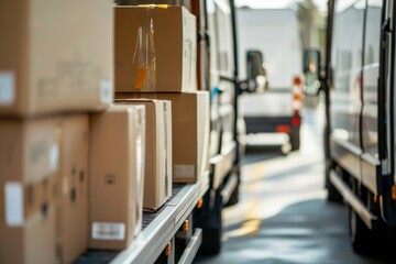 Obraz premium Professional Delivery Excellence: Ensuring Efficient Logistics, Timely Shipments, and Safe Handling for Reliable Corporate Transportation Solutions