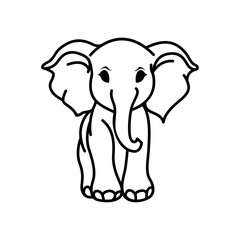 elephant silhouette  icon logo design