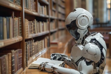 Fototapeta premium Artificial intelligence exhibit of exceptional writing proficiency captured in a photograph