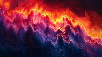 Fototapeta premium Abstract Wavy Landscape with Warm Colors
