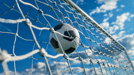 soccer ball in net