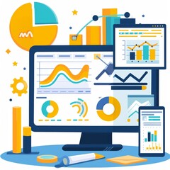 SEO Results Illustrated: Graphical Representation of Search Engine Optimization Outcomes with Key Metrics and Performance Indicators