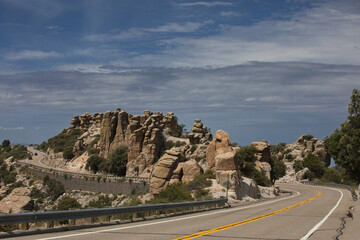 Catalina Highway is climbing, scenic drive up Mount Lemmon in Tucson