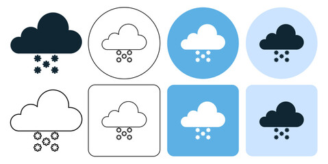 snow rain weather storm forecast icon symbol stroke line and glyph	
