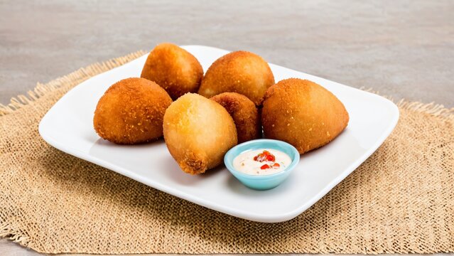 Coxinha. Traditional Brazilian snack. Chicken drumstick.