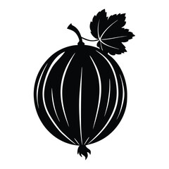 vector illustration of gooseberry fruit silhouette