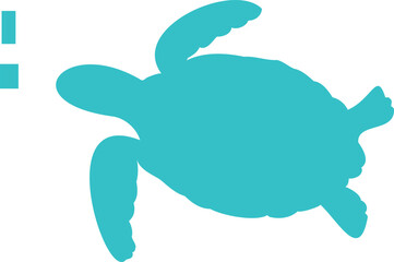 Enhance your marine-inspired artworks with this blue sea turtle silhouette. This high-quality vector design is printable and easily customizable for various creative projects.