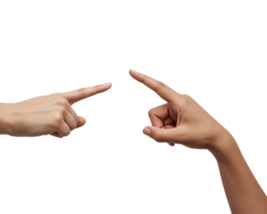 Transparent image of a hand pointing, perfect for graphic design, presentations, and digital projects requiring directional emphasis.