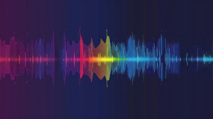 Abstract Rainbow Sound Wave Visualization