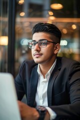 Professional Photography of young investor managing investment risks, Generative AI