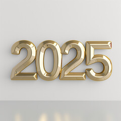 2025 shiny numbers on white background