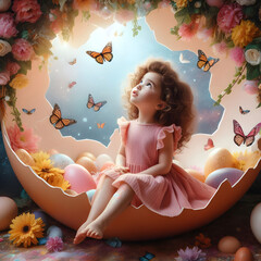 a cute girl with flower