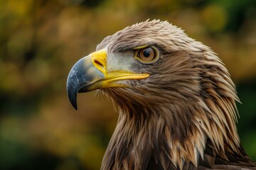 Obraz premium Portrait of a majestic golden eagle with a powerful beak and intense gaze