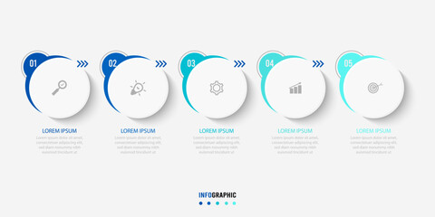 Business data visualization. Process chart. Abstract elements of graph, diagram with steps, options, parts or processes. Vector business template for presentation. Creative concept for infographic.