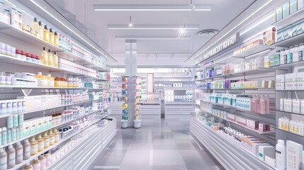 Obraz premium Pure Relief Hypoallergenic Products and Air Purifiers in Organized Pharmacy Section