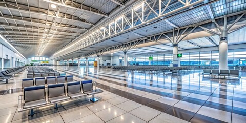 Interior of Kansai International Airport at Osaka, Japan, airport, modern, architecture, travel, transportation