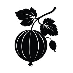 vector illustration of gooseberry fruit silhouette