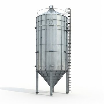 recommend clip art: 3D Render of a Grain Silo, on isolated white background, Generative AI