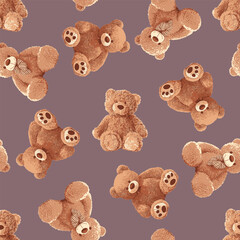 SEAMLESS CUTE TEDDY BEARS PATTERN 240710