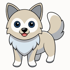 Cartoon Dog Vector Art Illustration