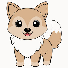 Cartoon Dog Vector Art Illustration