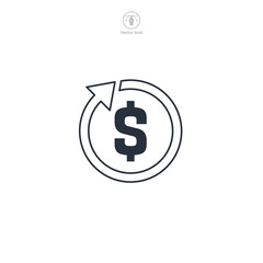 Dollar Sign Icon theme symbol vector illustration isolated on white background