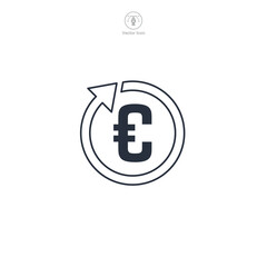 Euro Sign Icon theme symbol vector illustration isolated on white background
