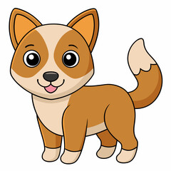 Cartoon Dog Vector Art Illustration