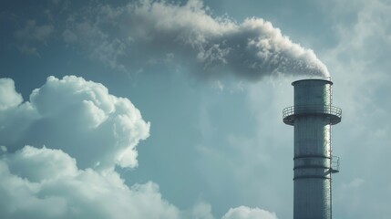 EcoFriendly Innovation CarbonCapturing Smokestack Symbolizing Sustainable Solutions for Climate Change