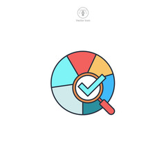 pie chart Icon theme symbol vector illustration isolated on white background