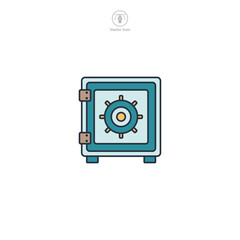 bank safe Icon theme symbol vector illustration isolated on white background