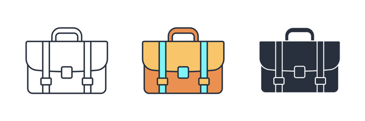 briefcase Icon theme symbol vector illustration isolated on white background