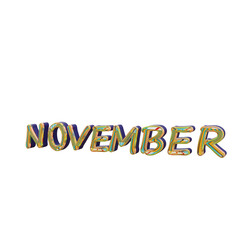 3 D illustration of  november Month sign icon