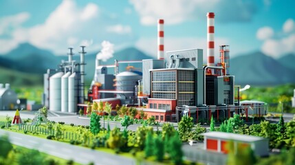 Obraz premium Vital Connections Power Plant Ensuring Reliable Energy for Public Services