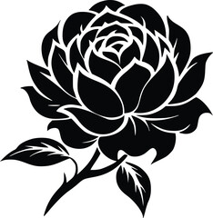 Obraz premium Elegant peony black stencil enhances artistic projects. 