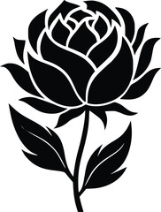 Obraz premium Elegant peony black stencil enhances artistic projects. 