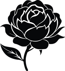 Obraz premium Elegant peony black stencil enhances artistic projects. 