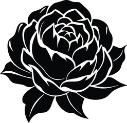 Obraz premium Elegant peony black stencil enhances artistic projects. 