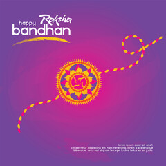Raksha Bandhan Purple Social Media Post with Vector Rakhi Illustration