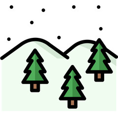 Fototapeta premium winter icon illustration design with outline