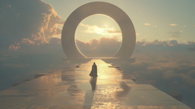 scifi reincarnation of soul, surreal background 