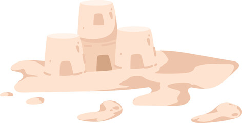 Sand Castle From Beach Illustration